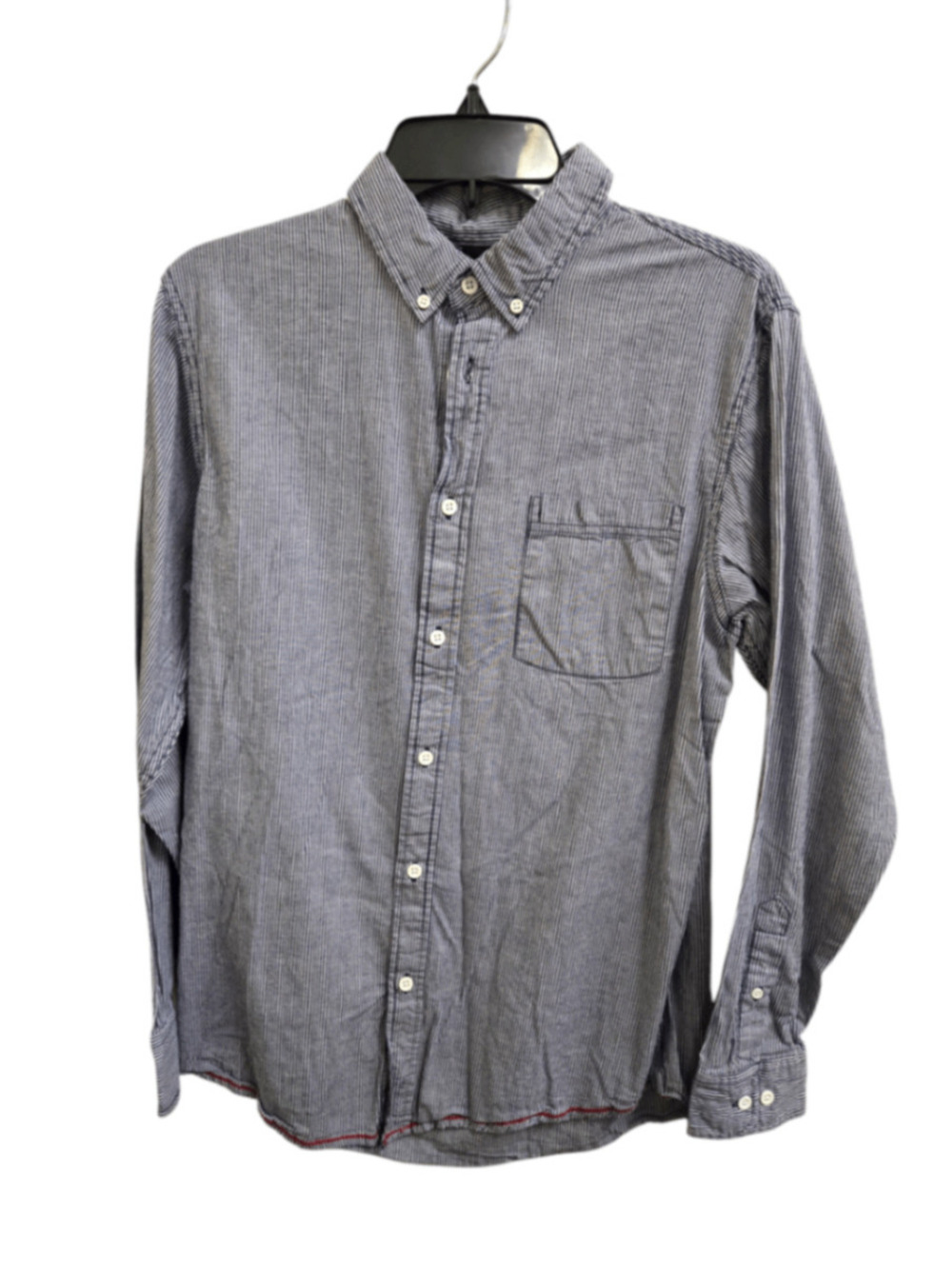 Very Good M Blue & White Striped Burnside Button-Down Shirt